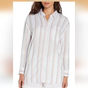 NWT GAP Linen Multicolor Striped Shirt